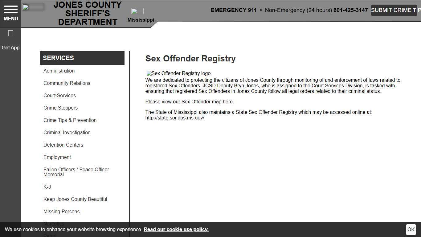 Sex Offender Registry Jones County Sheriff MS